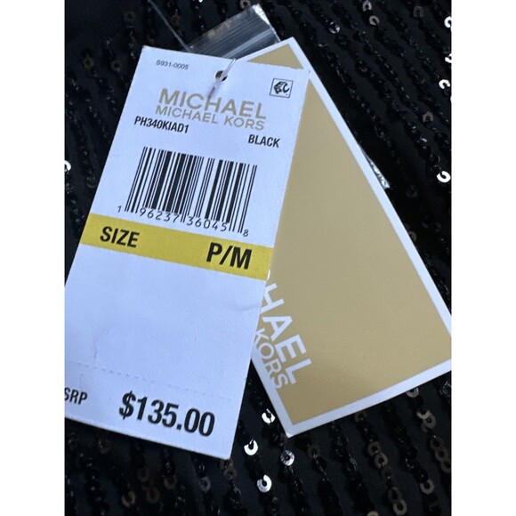 Michael Kors Women's Sequin Flutter-Sleeve Cocktail Holidays Blouse Top Petite M - Picture 9 of 10
